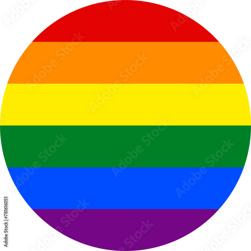 LGBT flag round icon  round badge or button  LGBT logo symbol sticker in rainbow colors