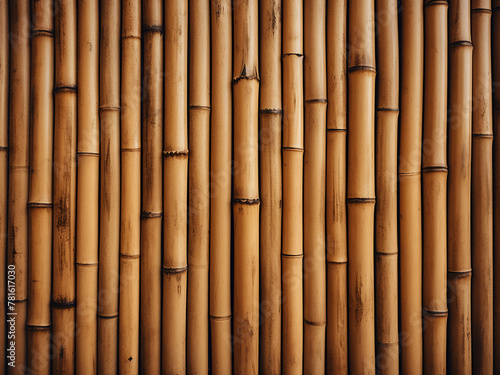 Bamboo texture defines the background of bamboo wall