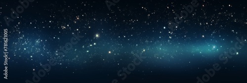 Starry Night Sky. Glowing Stars In Expansive Blue Nebulous Sky. Generative AI