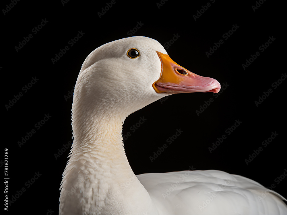 Featured against black backdrop, white goose down adds contrast Featured against black backdrop, white goose down adds contrast