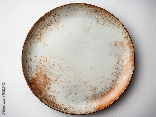 White metal plate background showing paint with rust