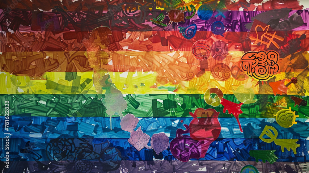 Fototapeta premium pride and love rainbow background