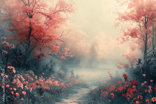 Ethereal hand-drawn background with soft pastel hues and subtle blending, evoking a dreamy, serene atmosphere.