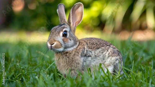 Small Rabbit Sitting in the Grass © ArtCookStudio