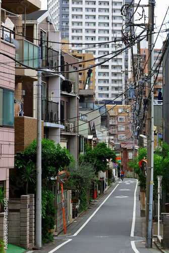 Daily life in Japan  Scenery of a residential area in Kawasaki where tower apartments can be seen