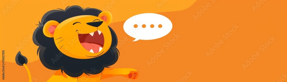 A cartoon lion roaring next to a blog post, symbolizing powerful content marketing, clear and minimalist, room for text A cartoon lion roaring next to a blog post, symbolizing powerful content marketing, clear and minimalist, room for text