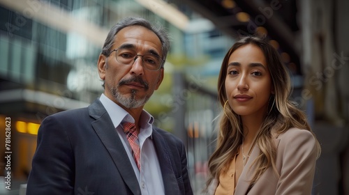 Portrait of latin business man and latin business woman