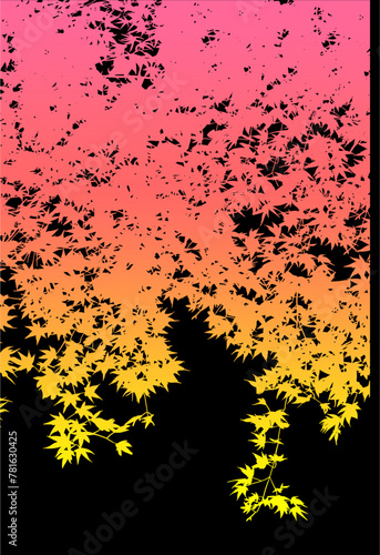 silueta arbol, arbusto, hojas, ramas, otoño, ilustracion, bosques, naturaleza, sequia, atmosfera, hoja de arce