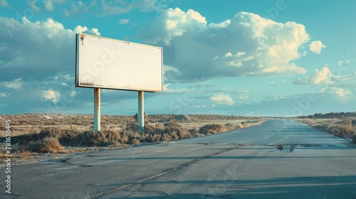 Empty billboard by road