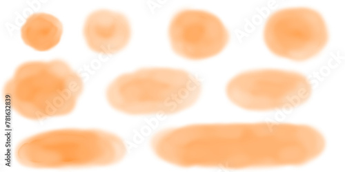 オレンジ色の水彩風なテクスチャセット