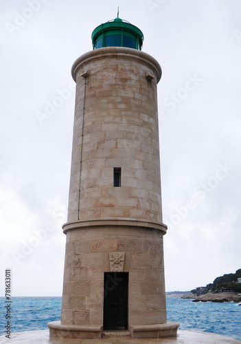 Close-up of the Mediterranean lighthouse in the French town of Cassis