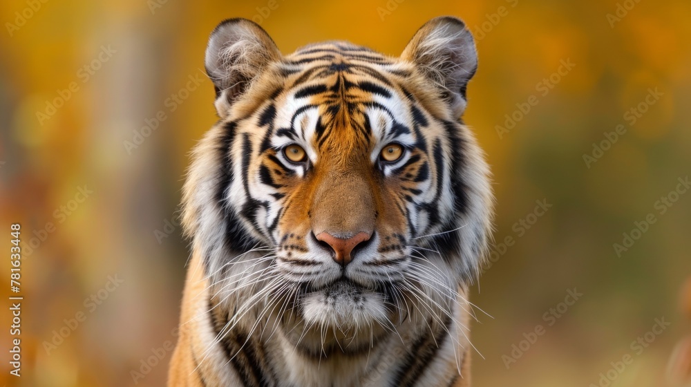 Fototapeta premium A tiger with a big smile and staring at the camera, AI
