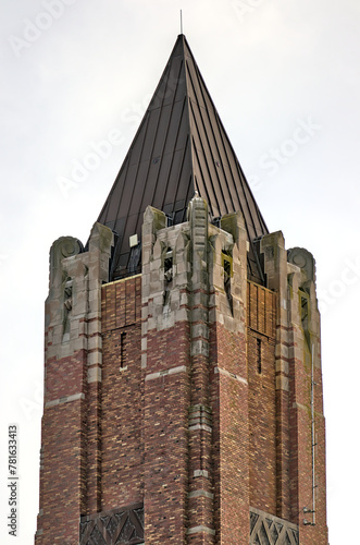 jones beach water tower building detail (robert moses designed public park in wantagh, long island, nassau county, new york) design based on St Mark's Campanile in venice