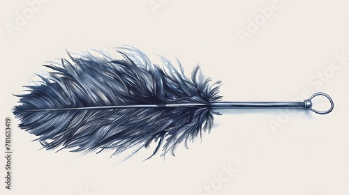 Hand drawn feather duster illustration
 photo
