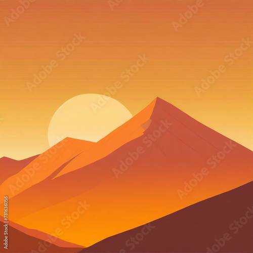 background  dusk  sun  sunset  mountain  crisp and clear  gradation