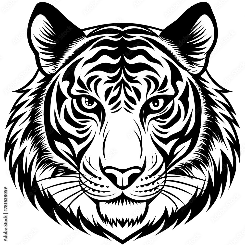 tiger head vector illustration
