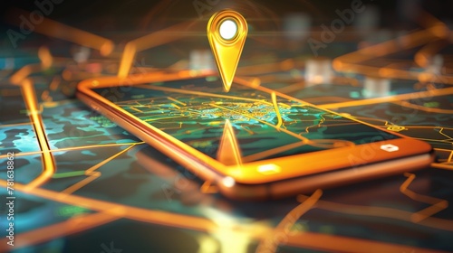 Smartphone and gps icon with map. Technology and transportation concept. 