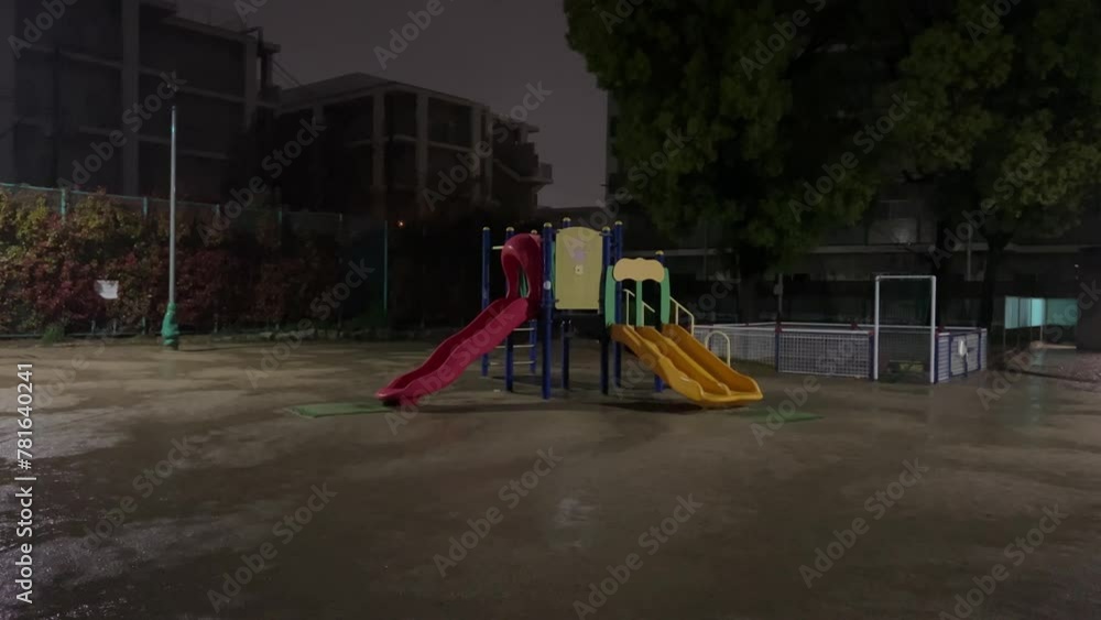 playground in the park on rainy day playground in the park on rainy day