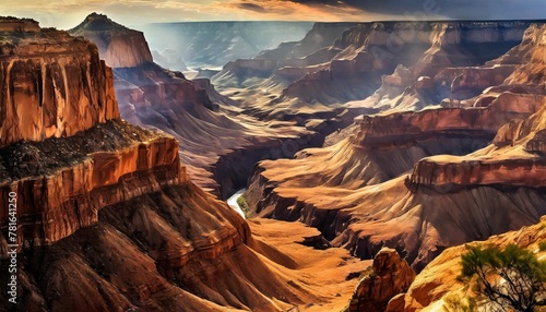 illustration of a beautiful view of the canyon usa