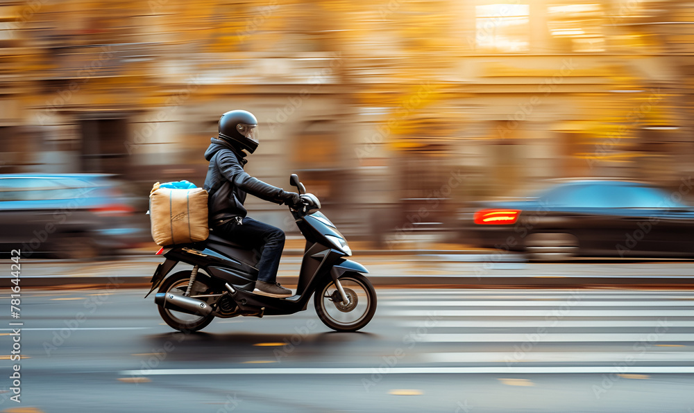 Delivery Guy on Motorcycle