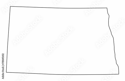 North Dakota State outline map