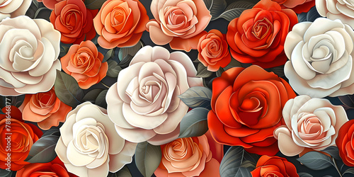 Close up illustration of a beautiful bouquet of roses. Perfect for use in decorations  celebrations  and as gifts for special occasions