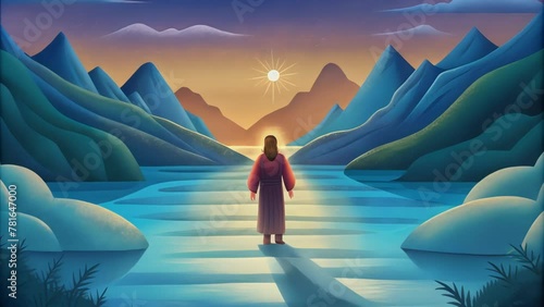 Just as the Israelites crossed the Jordan River to enter the Promised Land Jesus crossed these same waters to begin His ministry and fulfill photo