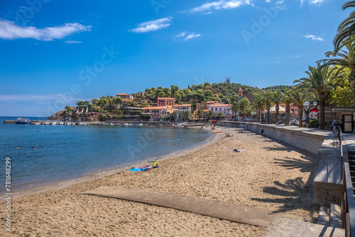 The beach Port d Avall in Collioure  France