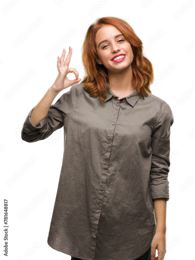 Young beautiful woman over isolated background smiling positive doing ok sign with hand and fingers. Successful expression. Young beautiful woman over isolated background smiling positive doing ok sign with hand and fingers. Successful expression.