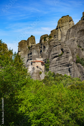 The Meteora is a rock formation in northwestern Greece, hosting one of the largest and most precipitously built complexes of Eastern Orthodox monasteries, second in importance only to Mount Athos. photo