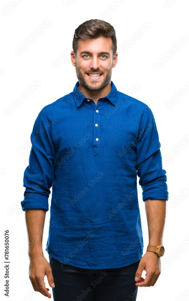 Young handsome man over isolated background with a happy and cool smile on face. Lucky person. Young handsome man over isolated background with a happy and cool smile on face. Lucky person.