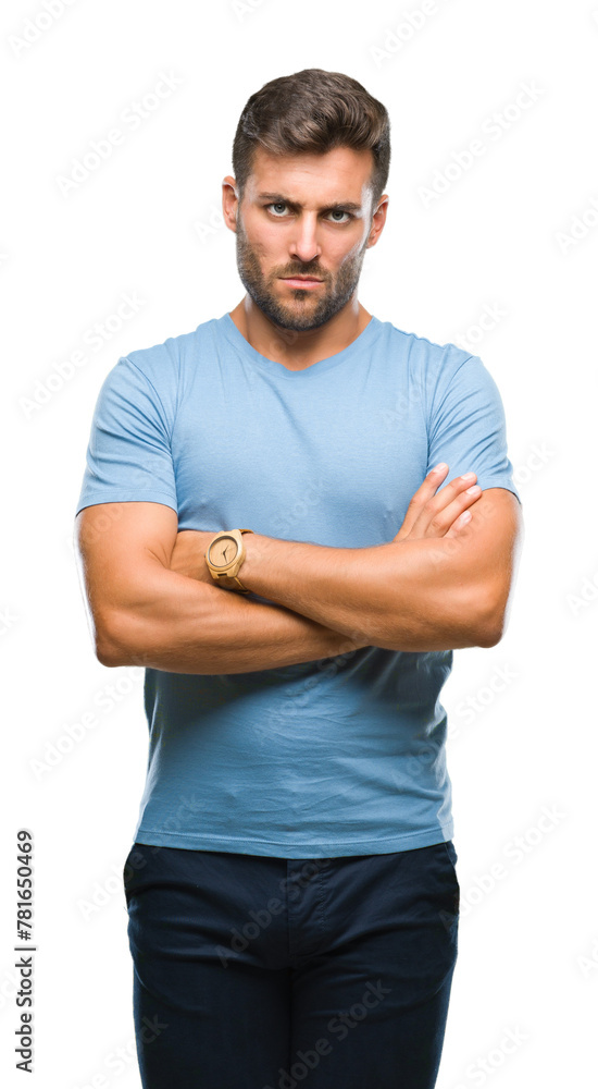 Young handsome man over isolated background skeptic and nervous, disapproving expression on face with crossed arms. Negative person. Young handsome man over isolated background skeptic and nervous, disapproving expression on face with crossed arms. Negative person.