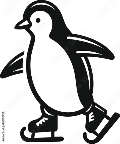 penguin with ice skates