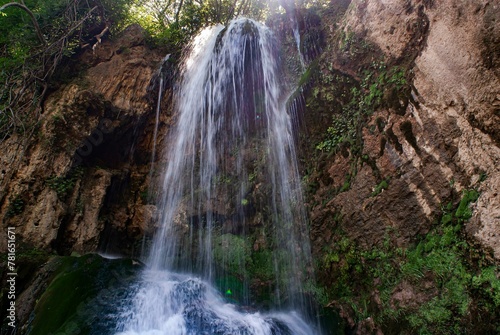 Waterfall in the karst spring area near Krusuna, Bulgaria, Europe photo