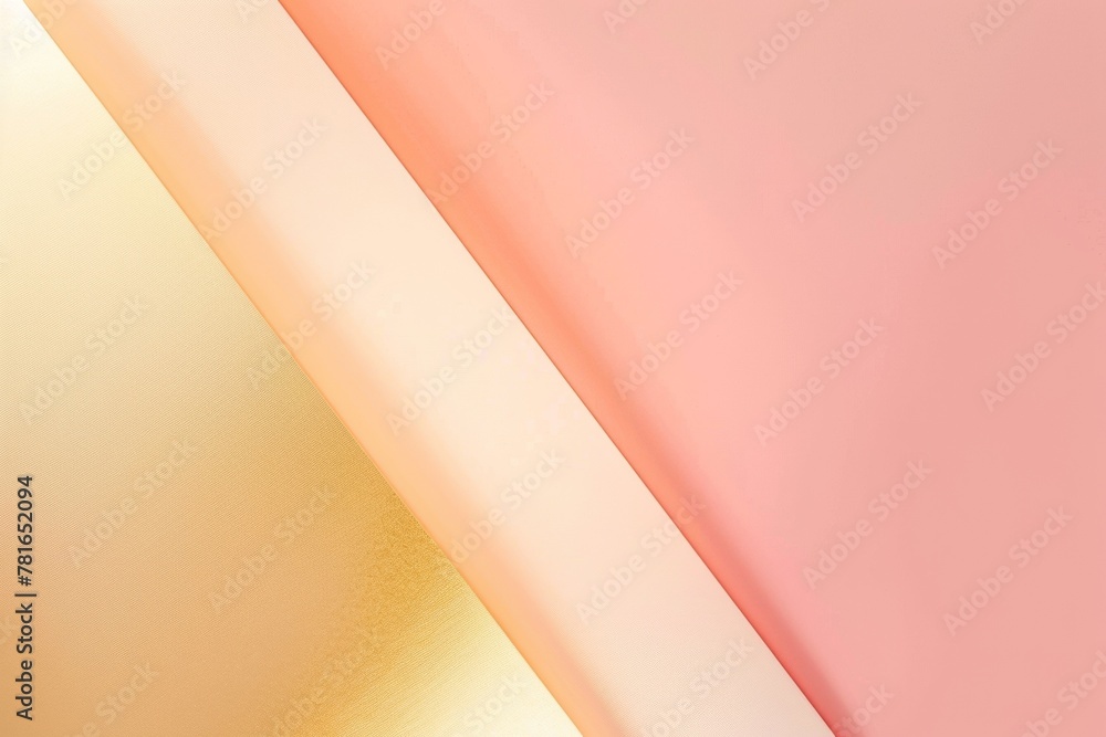Minimalistic peach pink and gold gradient background with diagonal line in the middle Minimalistic peach pink and gold gradient background with diagonal line in the middle
