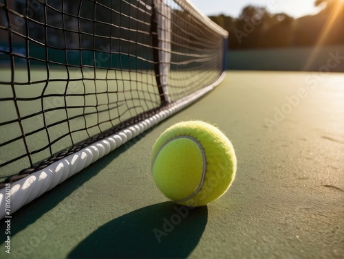 tennis racket and ball on court © Aisha