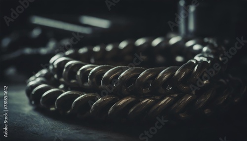 metal industrial flexible drag chain accessories of machine for protect wire and cable on table industrial machinery concept photo