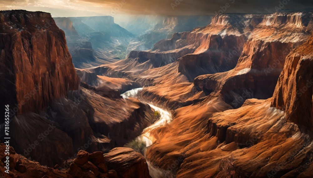 illustration of a beautiful view of the canyon usa - obrazy, fototapety, plakaty 