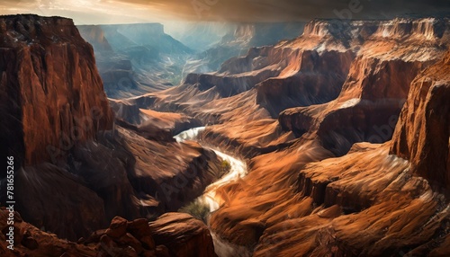 illustration of a beautiful view of the canyon usa