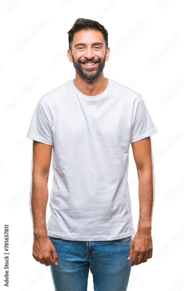 Adult hispanic man over isolated background with a happy and cool smile on face. Lucky person. Adult hispanic man over isolated background with a happy and cool smile on face. Lucky person.
