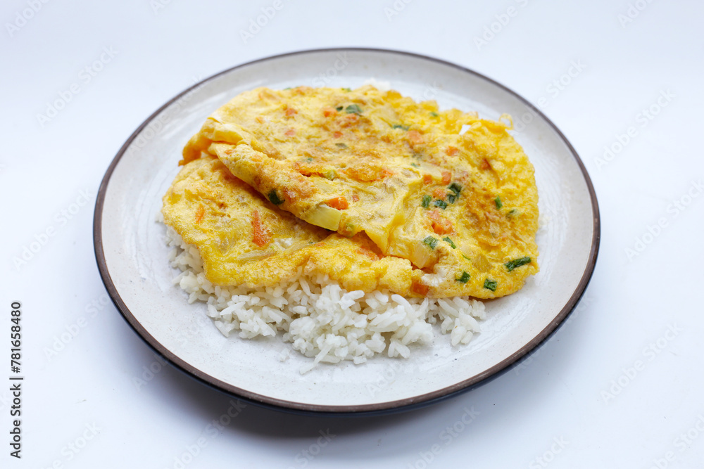 Thai style omelet with rice