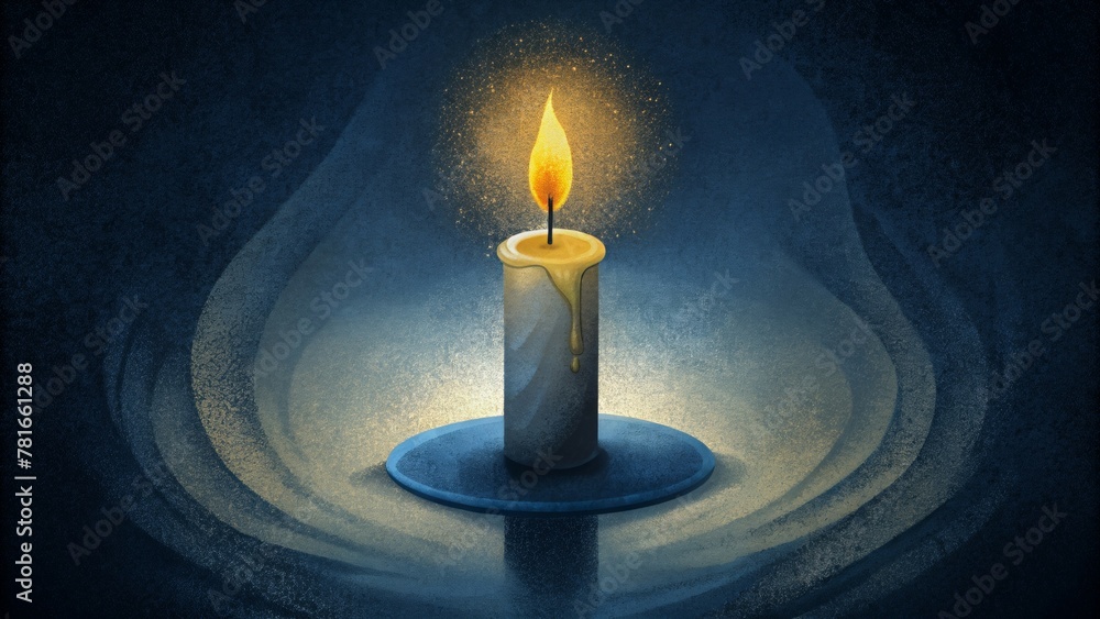 Fototapeta premium Like a candle flickering in a dark room faith can seem small and feeble when faced with the allencompassing darkness of fear. But even the