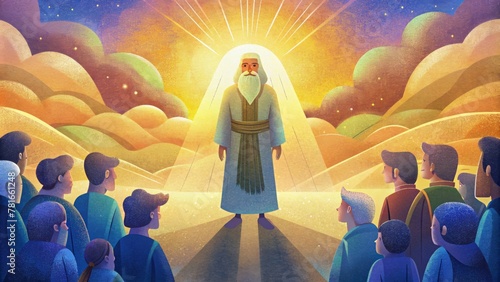 As he stood before the Israelites Moses face shone with the glory of God a physical manifestation of his powerful connection to the divine and photo