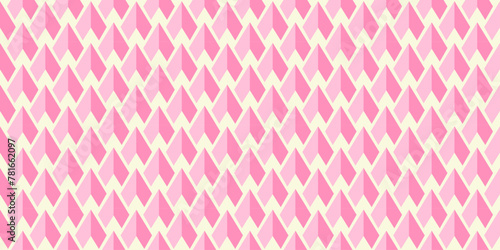 Pink geometric triangle tile pattern vector, wallpaper, background, fabric