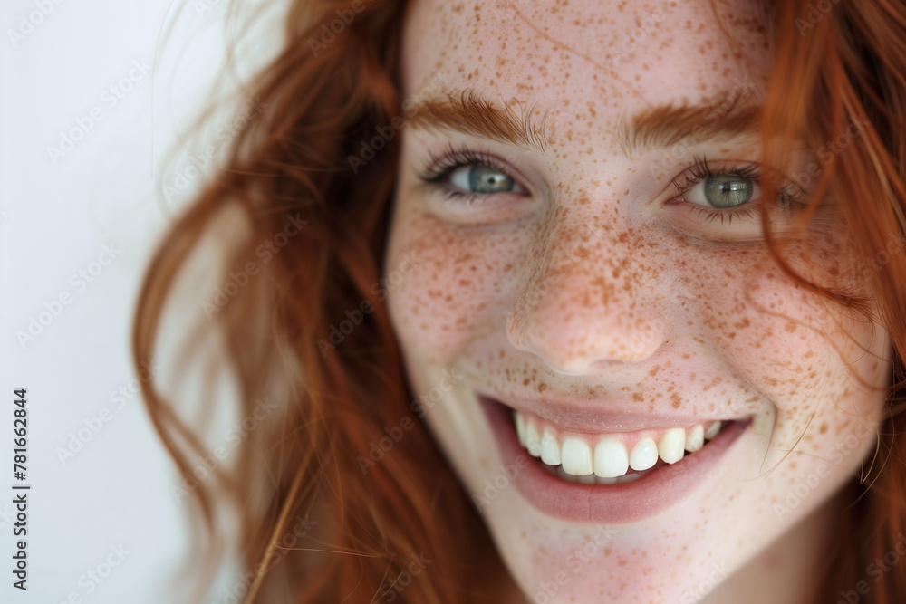 Radiant Young Woman with Red Hair and Freckles Radiant Young Woman with Red Hair and Freckles