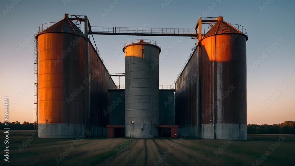 Obraz premium A silo in which various grains are stored, from wheat to everything else.