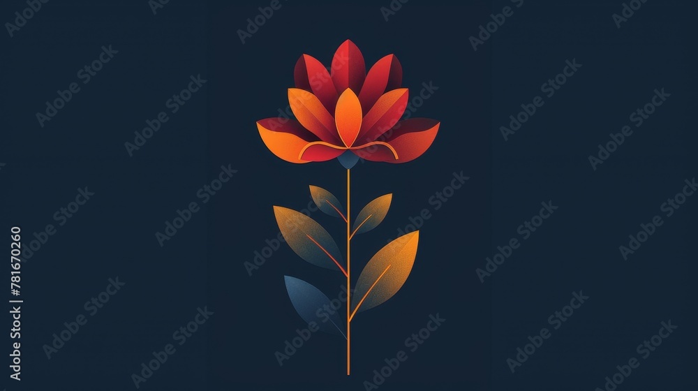 A minimalist representation of a flower