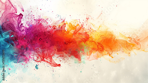 abstract artwork created by digitally manipulating colorful ink splatters photo