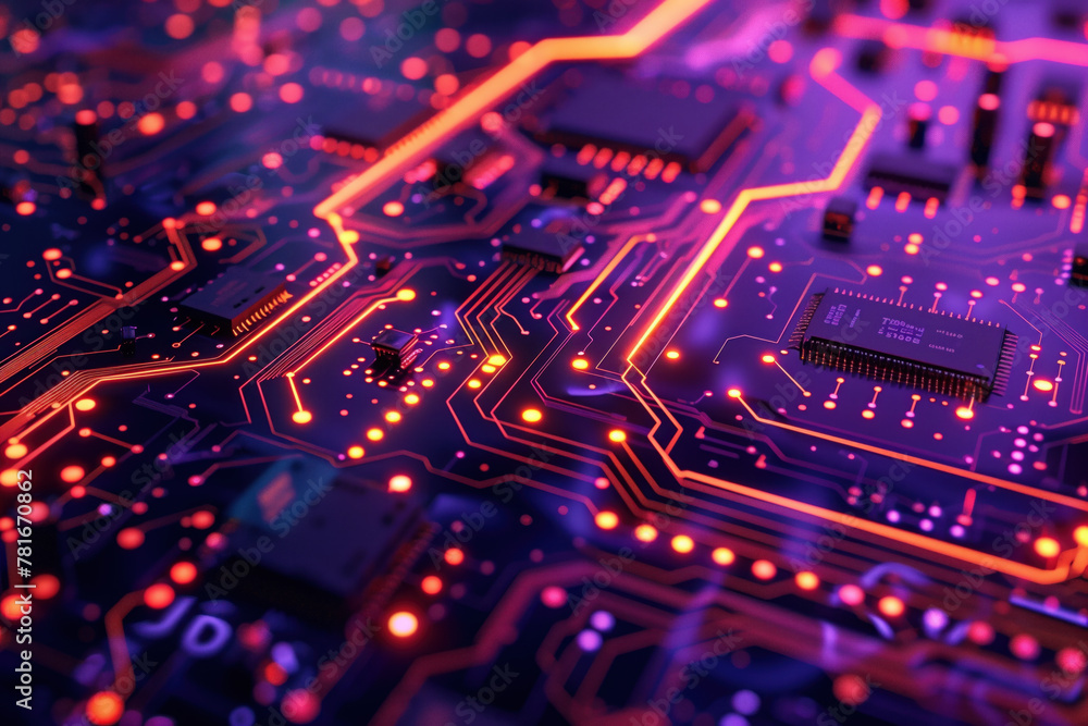 Neon Circuitry: A Glimpse into Advanced Technology
