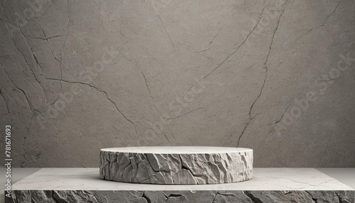 white stone podium product platform display